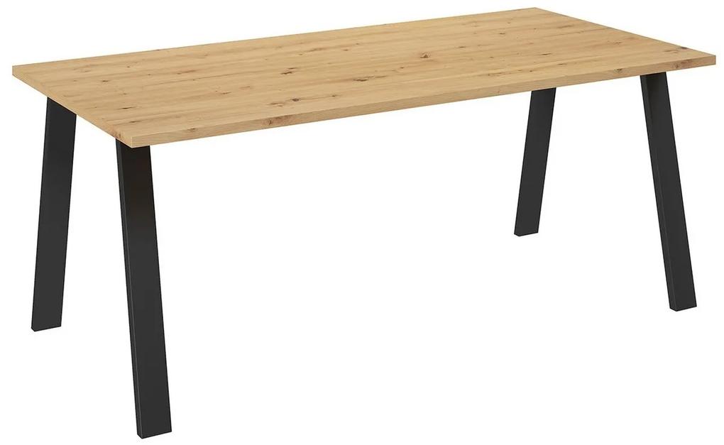 Τραπέζι Tucson 143, Artisan βελανιδιά, 75x90x185cm, 54 kg, Πλαστικοποιημένη μοριοσανίδα, Μέταλλο | Epipla1.gr