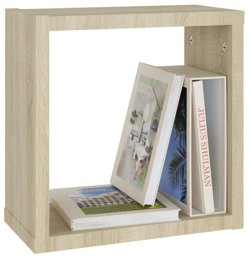 vidaXL Ράφια Κύβοι Τοίχου 4 τεμ. Sonoma Δρυς 30 x 15 x 30 εκ.