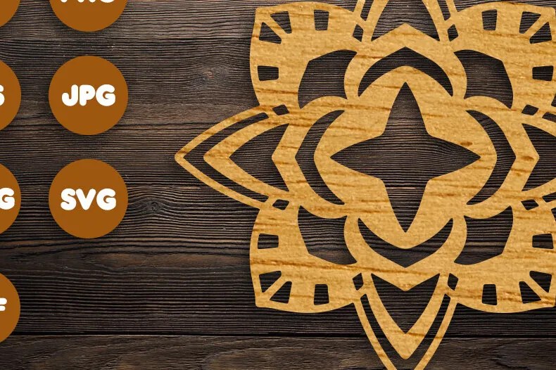 Σετ των 2 Intra απο ξύλο plywood 3mm-4mm πάχος 3D Mandala για Cricut Δίασταση 30x30 cm INTRAFABR-90360923