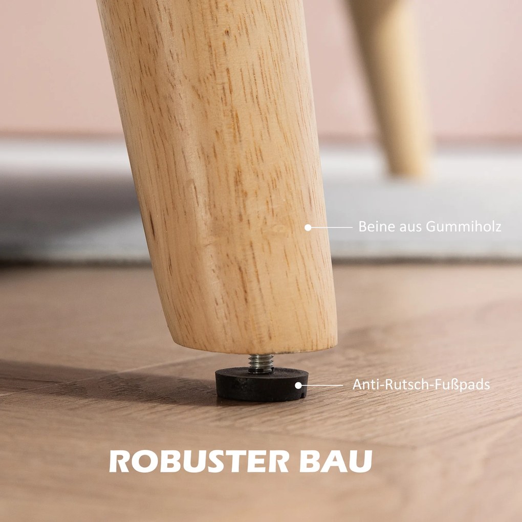 HOMCOM Καναπές δύο θέσεων, άνετος, 134x71x82 cm, Μπεζ