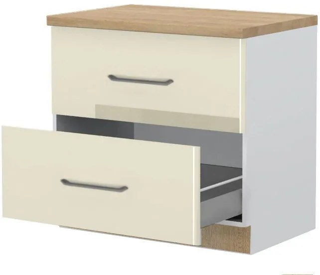 Επιδαπέδιο ντουλάπι Modena R-90-2MBOX-Λευκό - Μπεζ