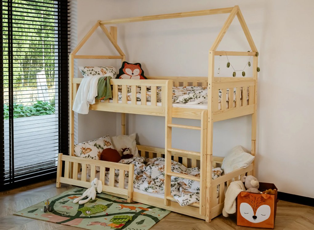 Κουκέτα Σπιτάκι Montessori Pola από μασίφ ξύλο Natural  90×200cm (Δώρο 10% Έκπτωση στα Στρώματα)