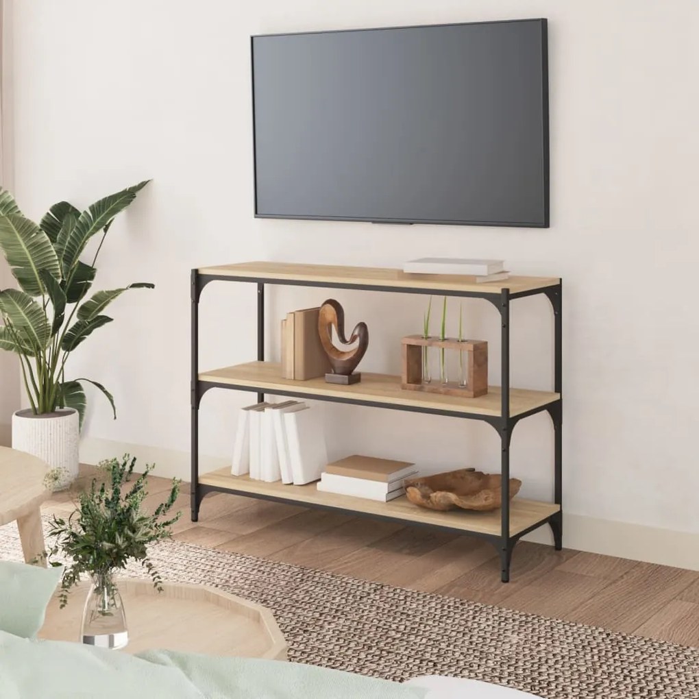 vidaXL Βιβλιοθήκη Sonoma Δρυς 100x33x70,5 εκ. Επεξεργ. Ξύλο &amp; Ατσάλι