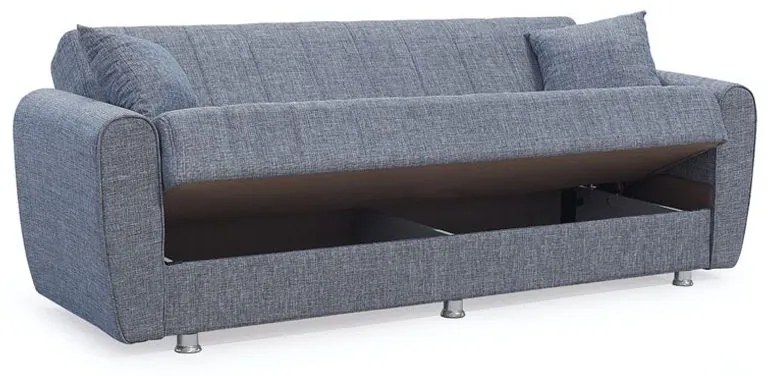Kαναπές κρεβάτι Devoted pakoworld 3θέσιος ύφασμα γκρι 210x75x80εκ