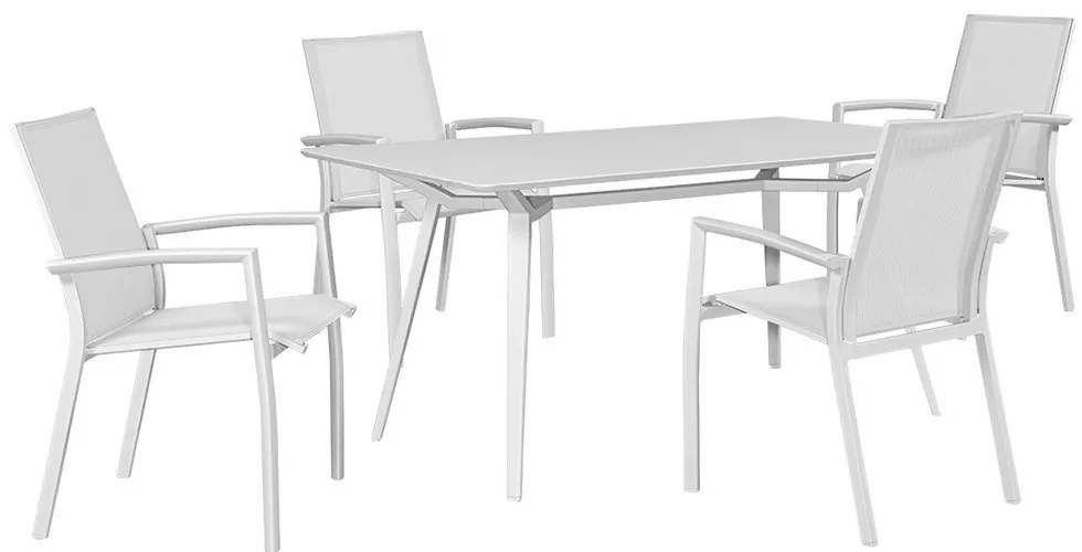 Τραπεζαρία Sienna (Σετ 5Τμχ) 223877 160x90x74/56.5x62x89cm White 4 Θέσεων