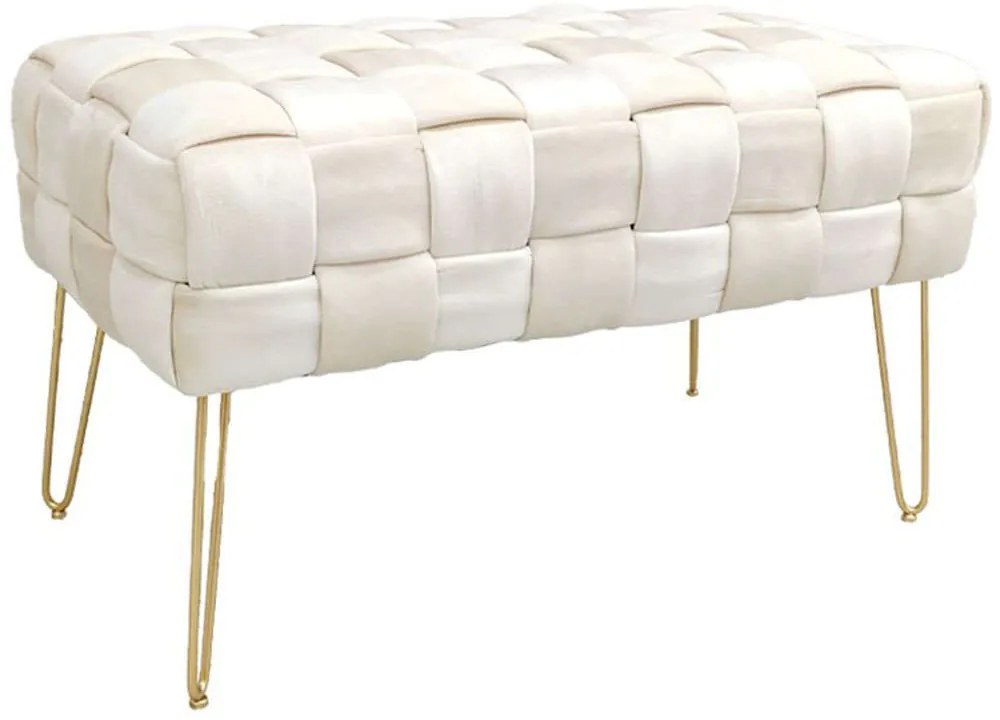 Σκαμπό Wenzo 257-000032 82x43x46cm Beige-Gold
