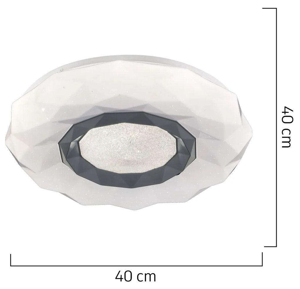 Φωτιστικό Οροφής LED LIBRA Λευκό Μέταλλο/Γυαλί 40x40cm