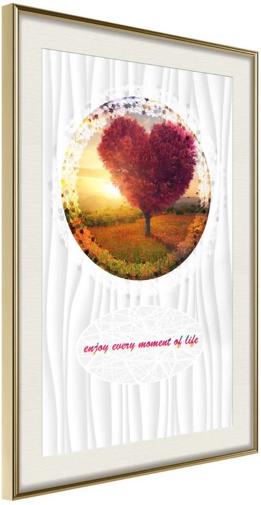 Αφίσα - Heart Tree II - 30x45 - Χρυσό - Με πασπαρτού