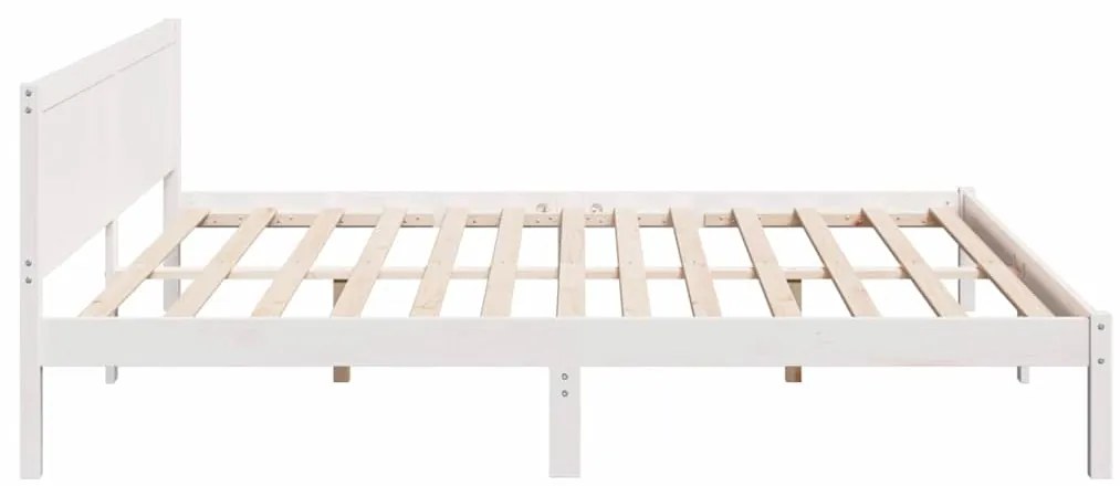 vidaXL Σκελετός Κρεβατιού Λευκό 200 x 200 cm Μασίφ ξύλο πεύκου