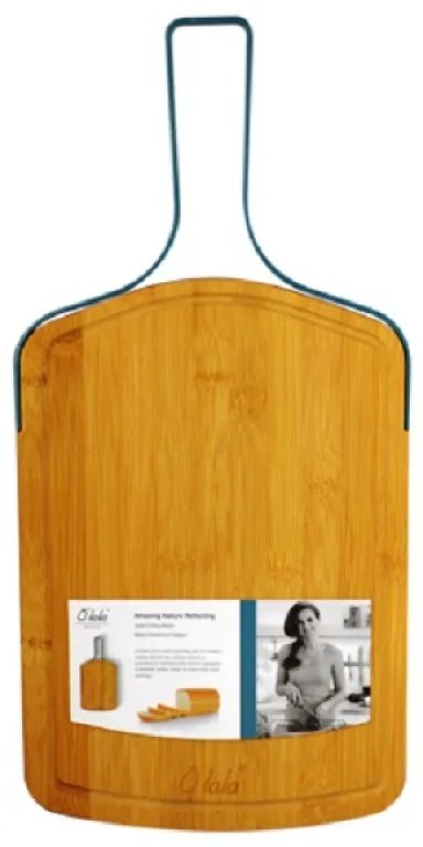 Lalos Πλάκα Κοπής 48.5x33.5cm Bamboo Premiere Με Μεταλλική Λαβή 3303