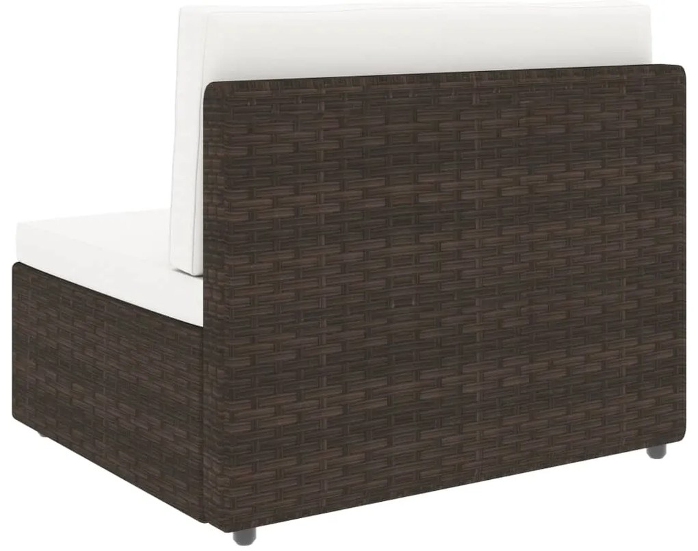 vidaXL Σαλόνι Κήπου 4 Τεμαχίων Καφέ από Συνθετικό Ρατάν με Μαξιλάρια