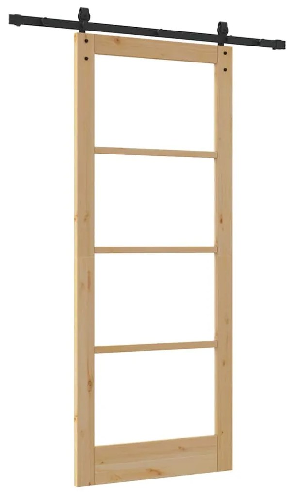 vidaXL Συρόμενη Πόρτα ORKDAL Καφέ 86 x 211 cm Ξύλο και μέταλλο