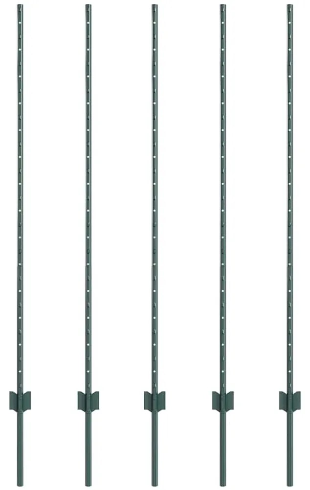 vidaXL Πό posts φράχτη 10 pcs Πράσινο 140 cm Ατσάλι