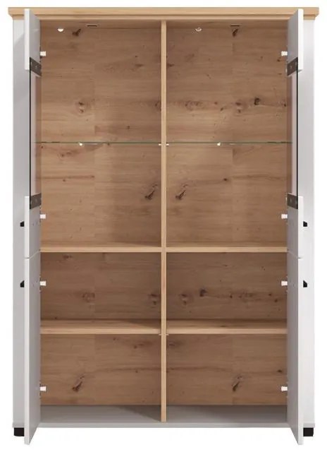 Βιτρίνα Valencia 2K VS2 Λευκό - Αrtisan Oak - Λευκό Μάτ 103,5x41x143 εκ. 103.5x41x143 εκ.