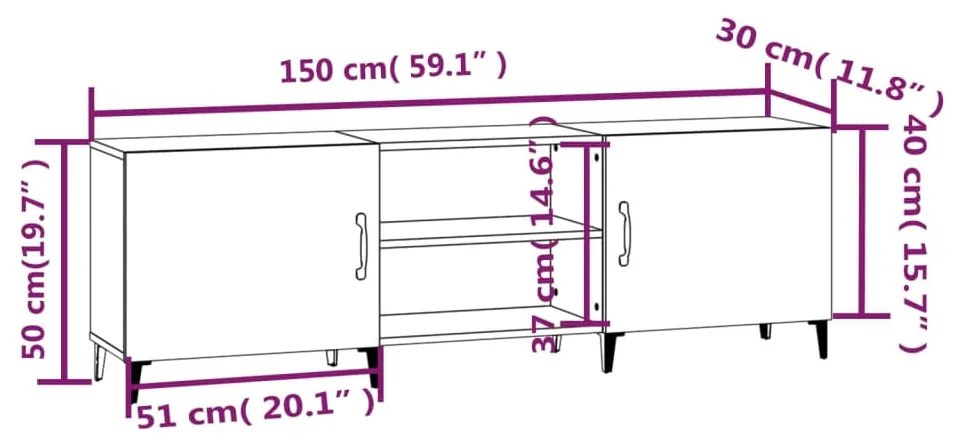 ΈΠΙΠΛΟ ΤΗΛΕΟΡΑΣΗΣ ΜΑΥΡΟ 150X30X50 ΕΚ. ΕΠΕΞΕΡΓΑΣΜΕΝΟ ΞΥΛΟ 812628