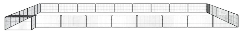 vidaXL Παρκοκρέβατο Σκύλου 36 Πάνελ Μαύρο 100x50εκ Ατσάλι Βαφή Πούδρας