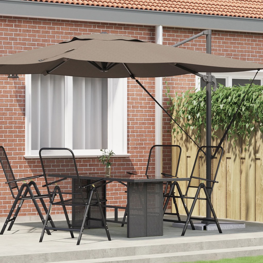 vidaXL Ρώμη Ομπρέλα Taupe Large Πολυεστέρας & Ατσάλι