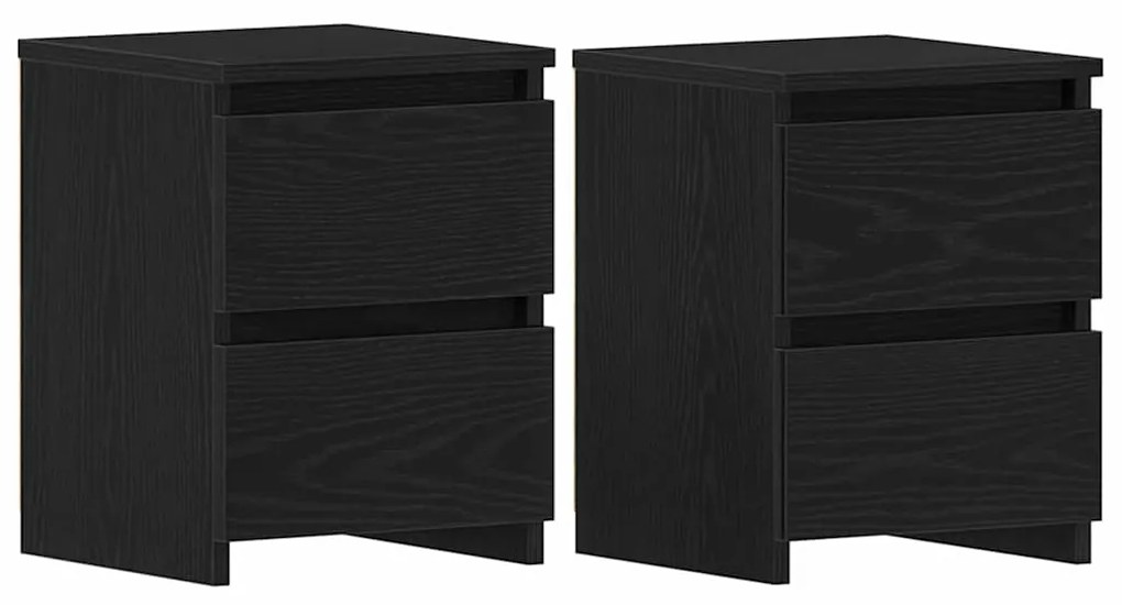 vidaXL Κομοδίνο 2 pcs Μαύρη δρυς 30 x 30 x 40 cm Επεξεργασμένο ξύλο