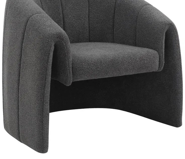 Πολυθρόνα Fassy μπουκλέ ύφασμα σε ανθρακί απόχρωση 80x66x80εκ 80x66x80 εκ.