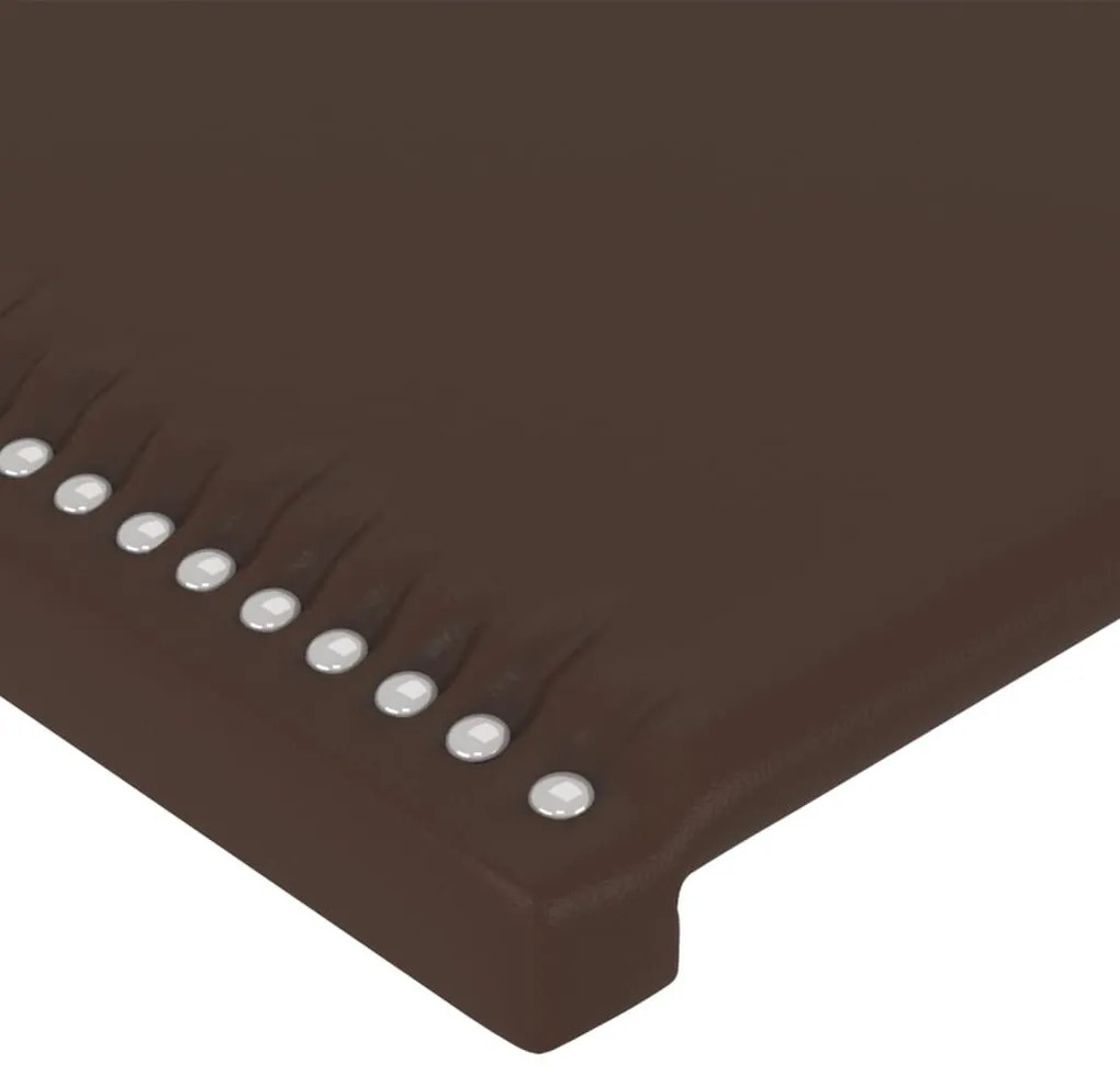 Κεφαλάρι Κρεβατιού LED Καφέ 100x5x78/88 εκ. από Συνθετικό Δέρμα - Καφέ