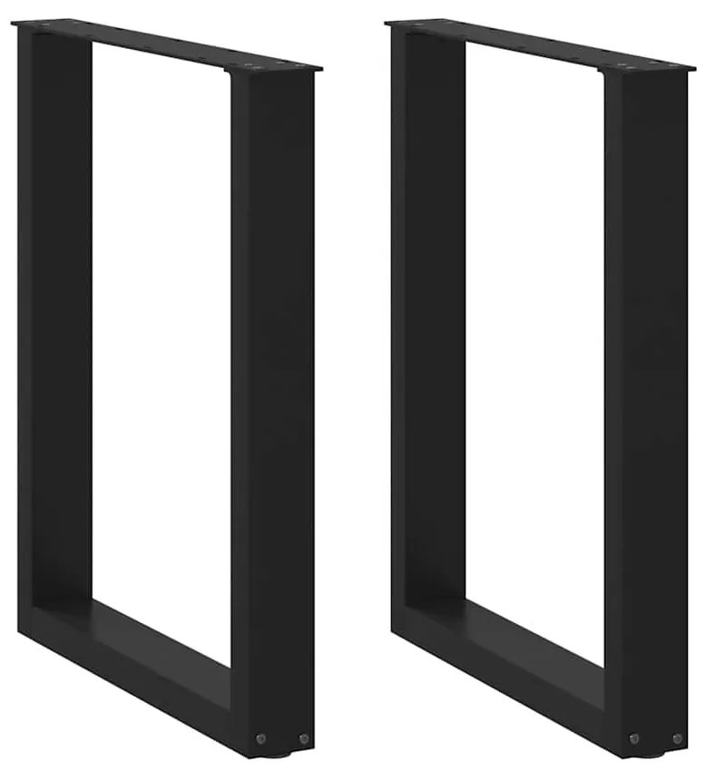 Πόδια Τραπεζαρίας σε Σχήμα U 2 τεμ. Μαύρο 60x(72-73) εκ. Ατσάλι