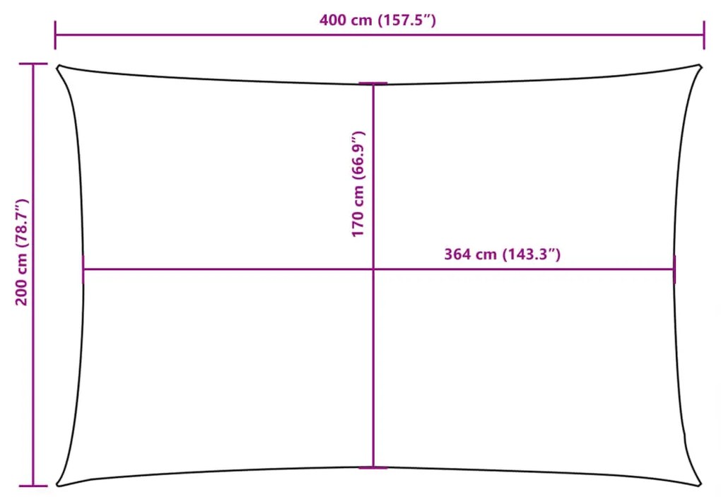 Πανί Σκίασης Ορθογώνιο Σκούρο Πράσινο 2x4 μ. από Ύφασμα Oxford - Πράσινο