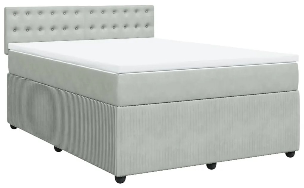 ΚΡΕΒΑΤΙ BOXSPRING ΜΕ ΣΤΡΩΜΑ ΑΝΟΙΧΤΟ ΓΚΡΙ 140X190 ΕΚ. ΒΕΛΟΥΔΙΝΟ 3290046