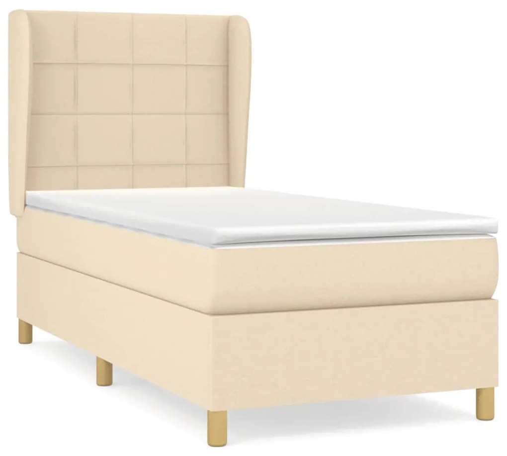 ΚΡΕΒΑΤΙ BOXSPRING ΜΕ ΣΤΡΩΜΑ ΚΡΕΜ 90X200 ΕΚ.ΥΦΑΣΜΑΤΙΝΟ 3128498