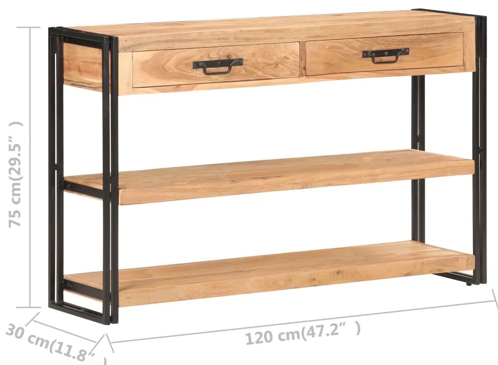 vidaXL Κονσόλα 120 x 30 x 75 εκ. από Μασίφ Ξύλο Ακακίας