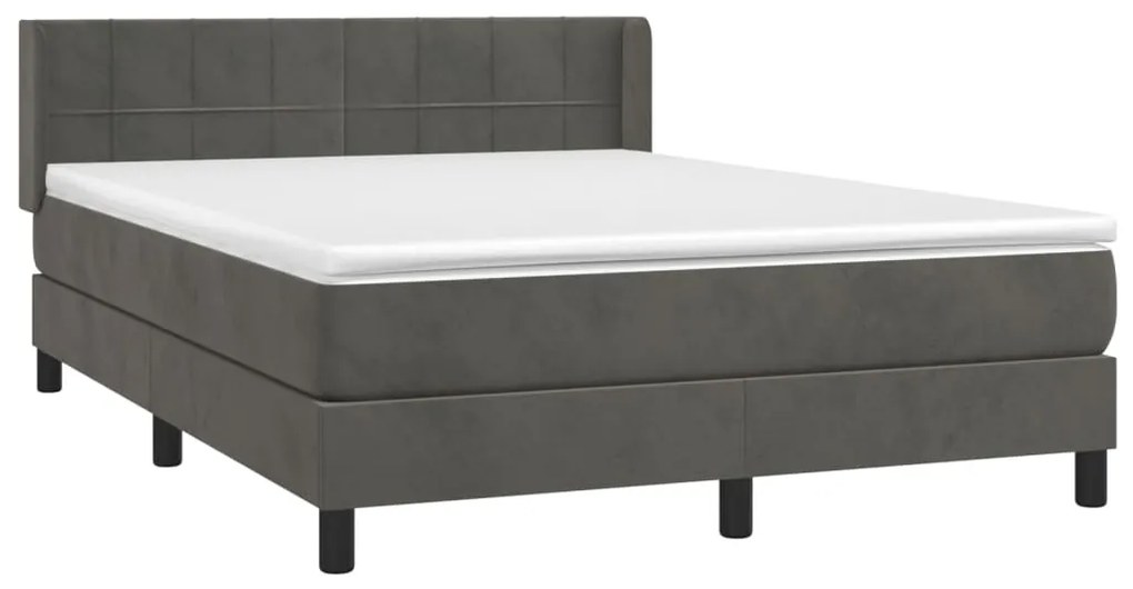 ΚΡΕΒΑΤΙ BOXSPRING ΜΕ ΣΤΡΩΜΑ ΣΚΟΥΡΟ ΓΚΡΙ 140X200 ΕΚ. ΒΕΛΟΥΔΙΝΟ 3130962