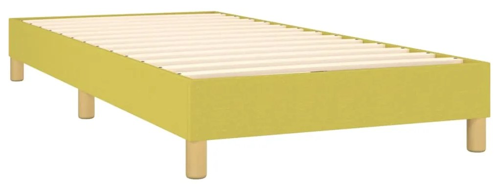 vidaXL Κρεβάτι Boxspring με Στρώμα Πράσινο 100 x 200 εκ. Υφασμάτινο