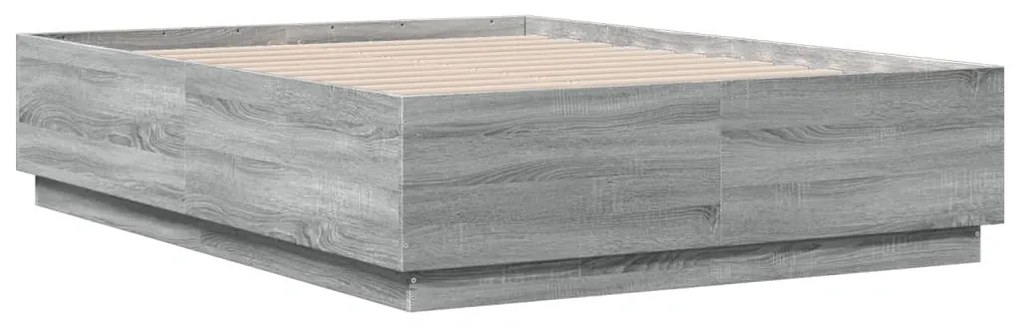 vidaXL Πλαίσιο Κρεβατιού Γκρι Sonoma 135x190 εκ. Επεξεργασμένο Ξύλο