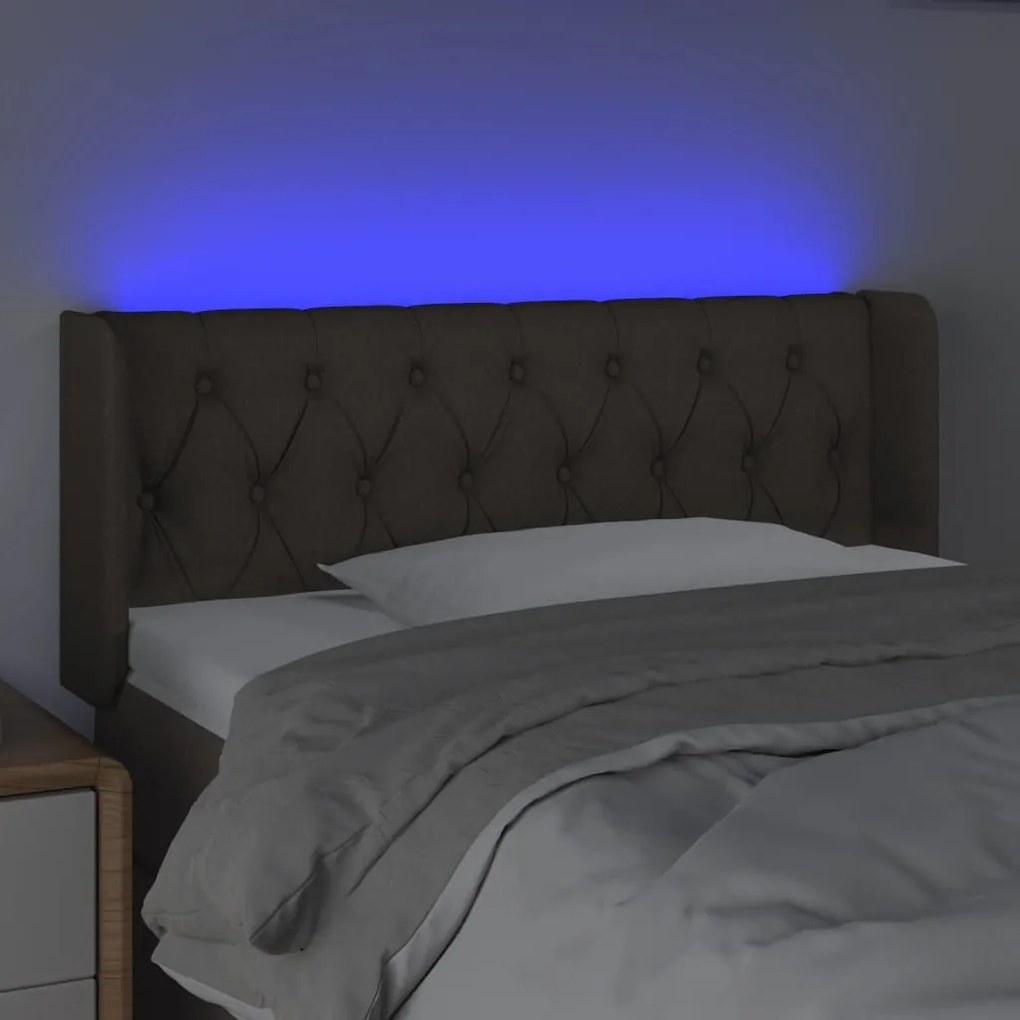 Κεφαλάρι Κρεβατιού LED Taupe 103x16x78/88 εκ. Υφασμάτινο - Μπεζ-Γκρι