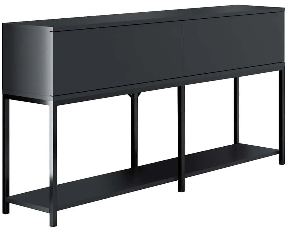 Κονσόλα Lord 618BLY1196 150x30x80cm Anthracite-Black Μοριοσανίδα, Μέταλλο