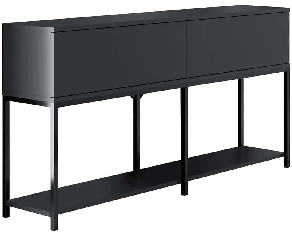 Κονσόλα Lord 618BLY1196 150x30x80cm Anthracite-Black Particle Board, Metal