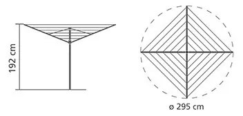 Brabantia TopSpinner για εξωτερικούς χώρους 90300265, 60 m, Μεταλλικό καρφί εκσκαφής, Ανθεκτικό στη διάβρωση, Inox