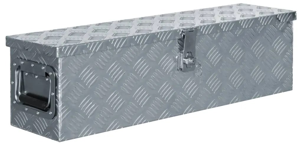 vidaXL Κουτί Αποθήκευσης Ασημί 80,5 x 22 x 22 εκ. Αλουμινίου