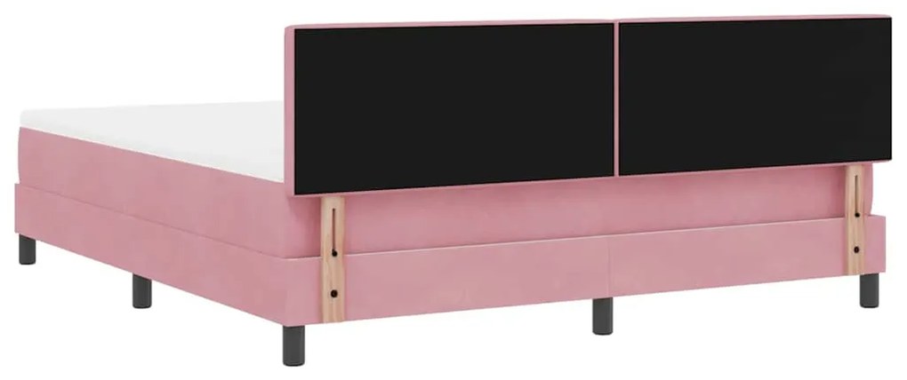 vidaXL Κρεβάτι με Ελατήρια και Στρώμα Ροζ 180 x 200 cm ύφασμα