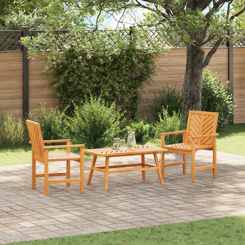 vidaXL Σετ Ξαπλώστρας Κήπου 2 pcs Καφέ Μασίφ ξύλο ακακίας