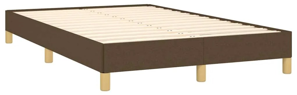 vidaXL Κρεβάτι Boxspring με Στρώμα & LED Σκ.Καφέ 120x190εκ. Υφασμάτινο