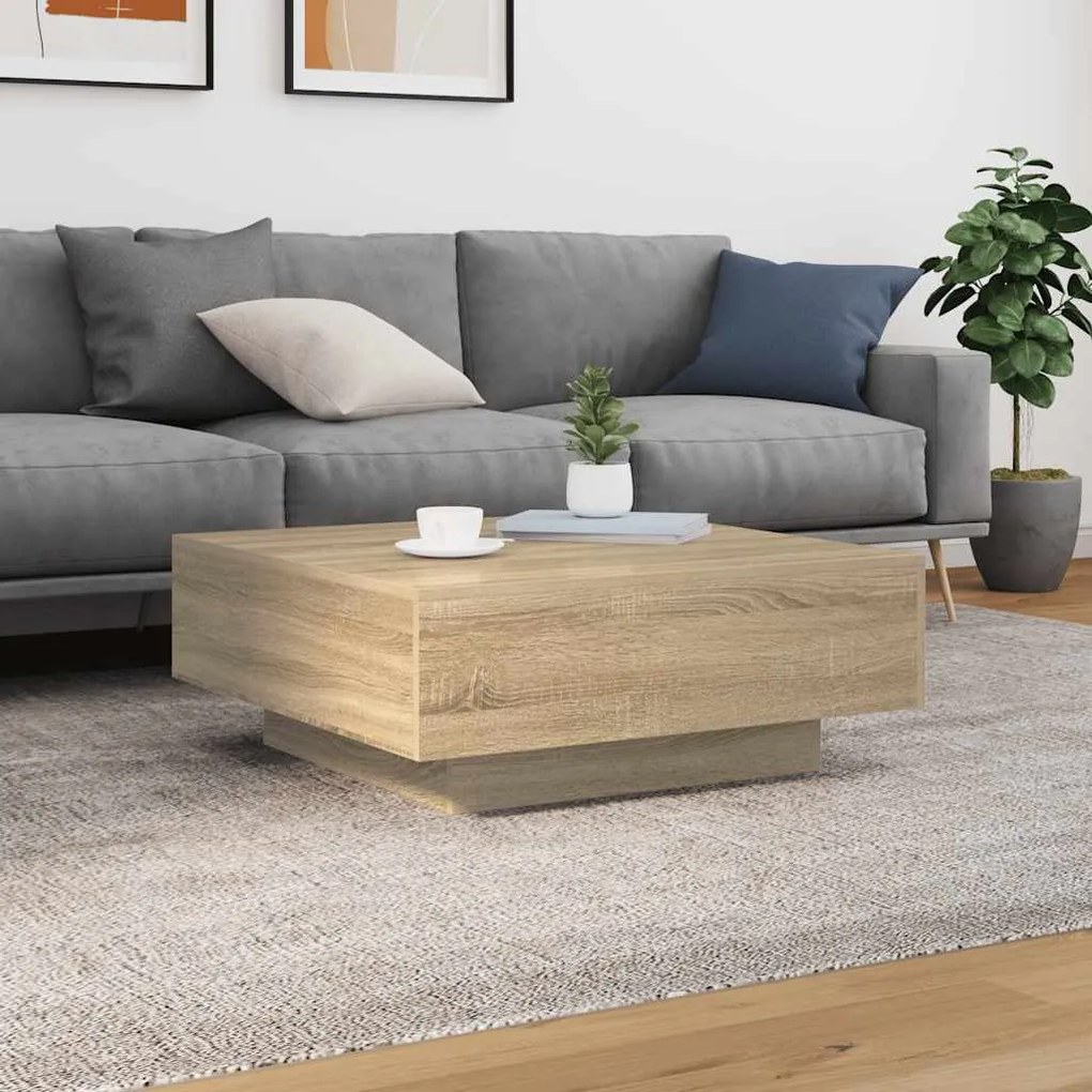 vidaXL Τραπεζάκι Σαλονιού Sonoma Δρυς 80 x 80 x 31 εκ. από Επεξ. Ξύλο