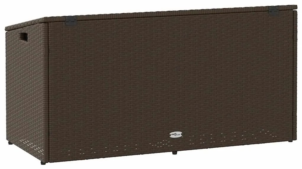 vidaXL Κήπος κουτί αποθήκευσης καφέ 110x50x58 cm Poly Rattan