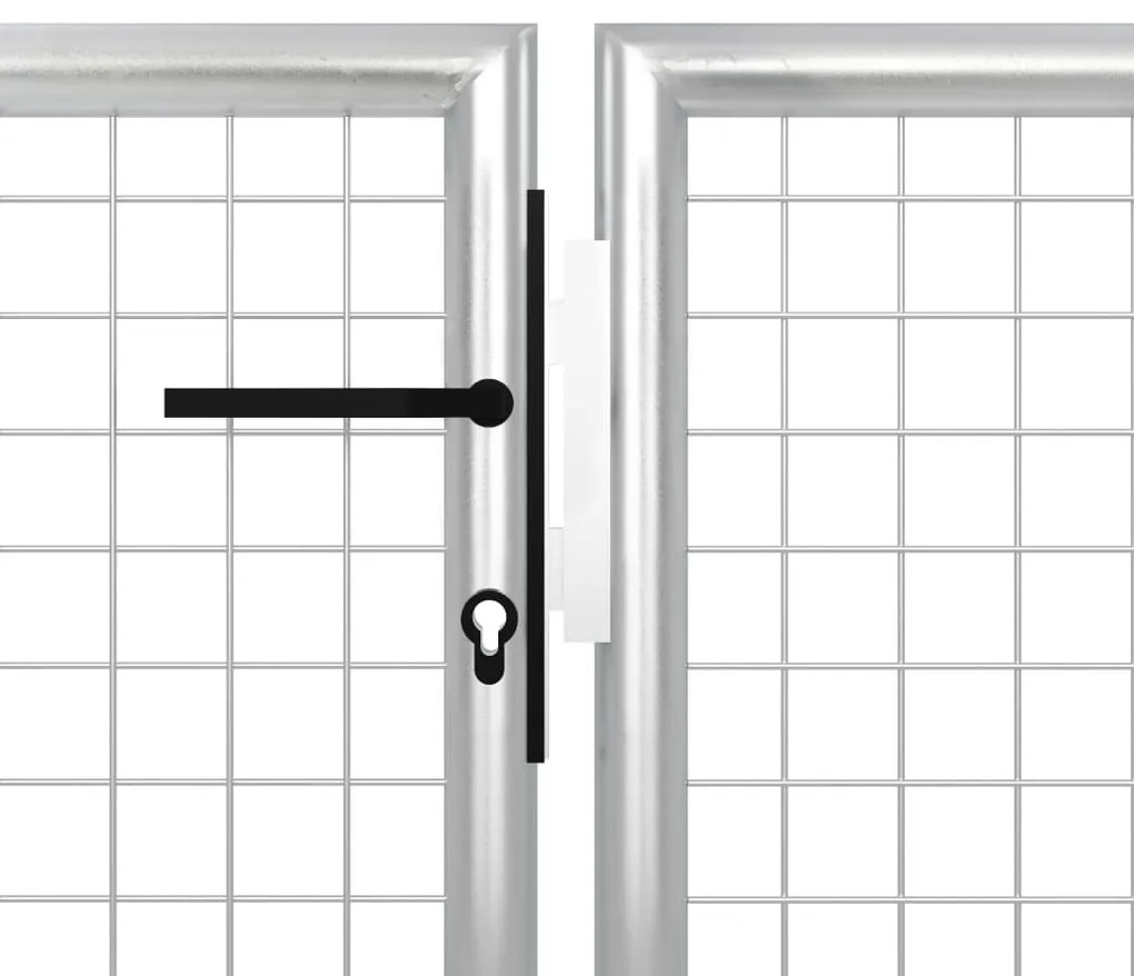 vidaXL Πόρτα Περίφραξης Κήπου Ασημί 500 x 125 εκ. Ατσάλινη
