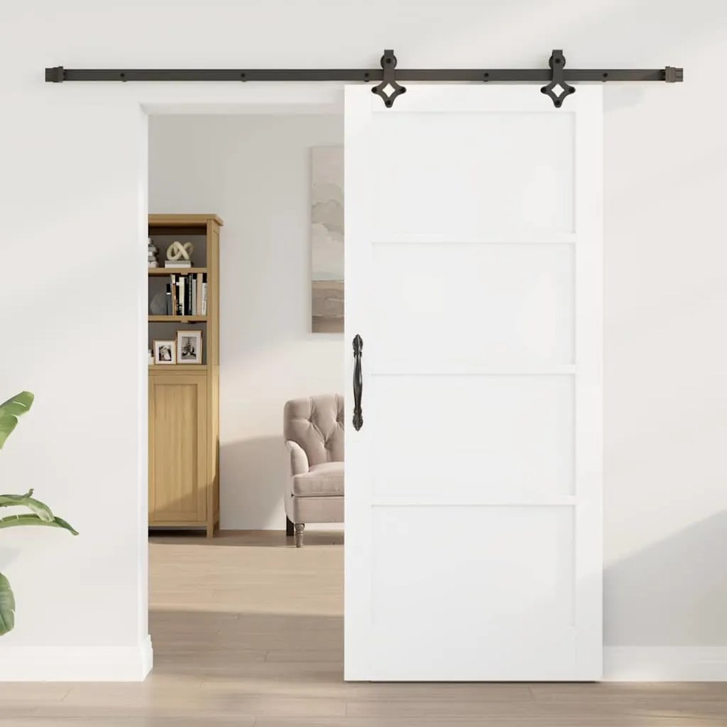vidaXL Σετ Συρόμενης Πόρτας ORKDAL Λευκό και μαύρο 86 x 198.5 cm