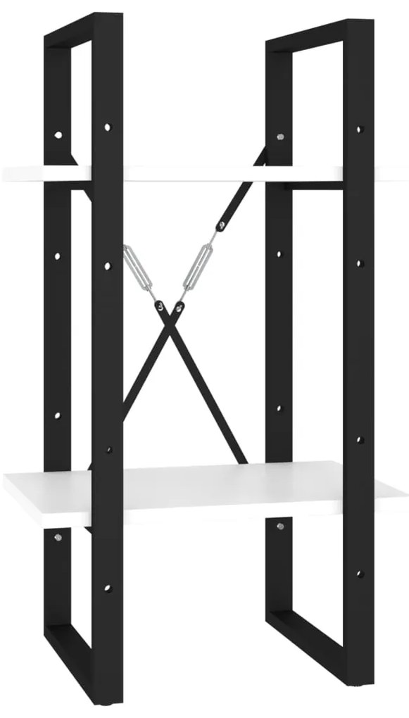 Βιβλιοθήκη με 2 Ράφια Λευκή 40 x 30 x 70 εκ. από Επεξ. Ξύλο 806407