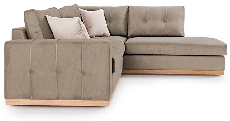Γωνιακός καναπές αριστερή γωνία Boston pakoworld ύφασμα mocha-cream 280x225x90εκ - Ύφασμα - 168-000023