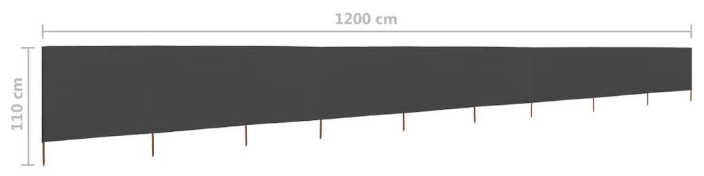 vidaXL Προστατευτικό Αέρα με 9 Πάνελ Ανθρακί 1200 x 80 εκ. Υφασμάτινο