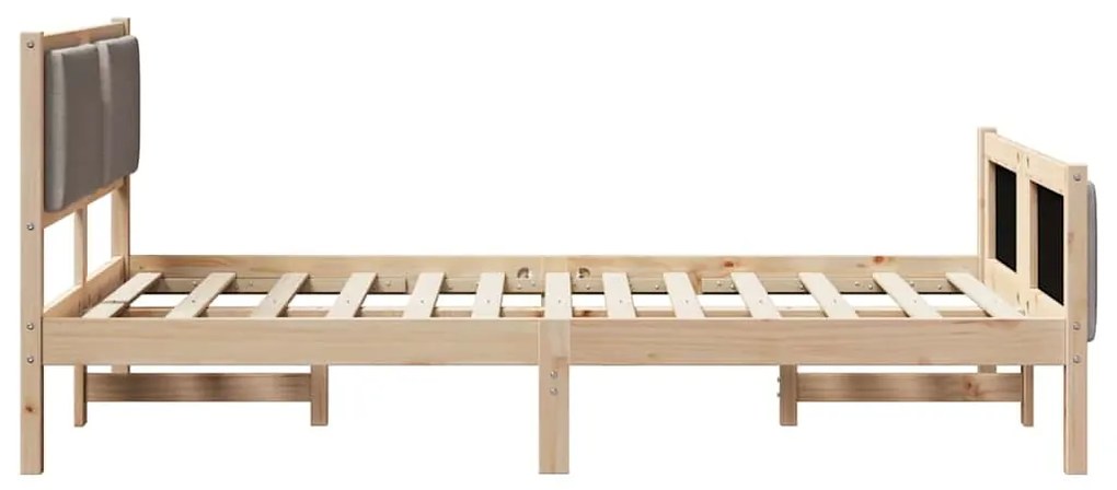 vidaXL Σκελετός Κρεβατιού με κεφαλάρι Taupe 120 x 200 cm ύφασμα