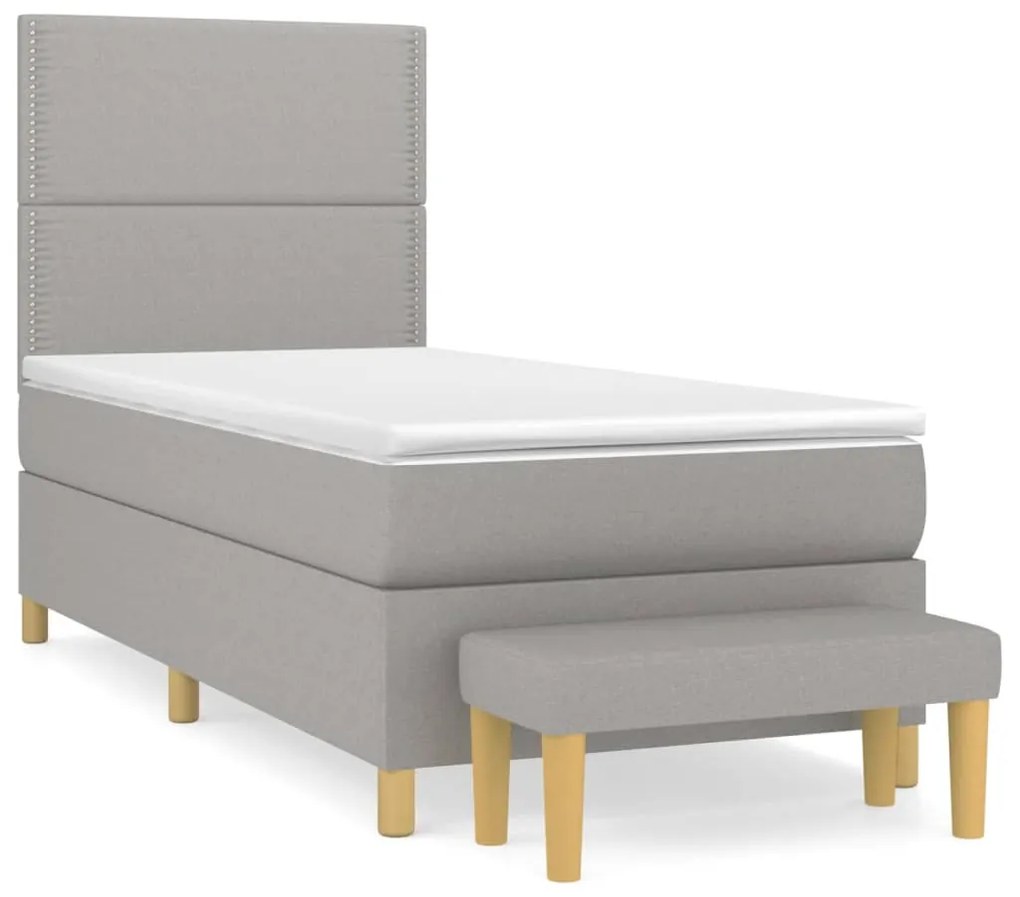 ΚΡΕΒΑΤΙ BOXSPRING ΜΕ ΣΤΡΩΜΑ ΑΝΟΙΧΤΟ ΓΚΡΙ 80X200 ΕΚ. ΥΦΑΣΜΑΤΙΝΟ 3137029