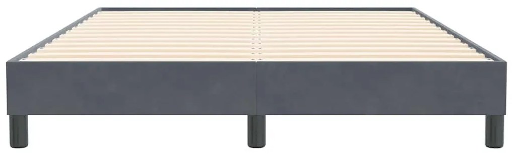 Box Spring Κρεβάτι χωρίς στρώμα Σκούρο γκρι Βελούδινο - Γκρι